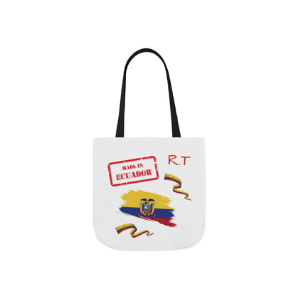 Ecuador Canvas Tote — "Te Amo" Heart Flag Design Personalized initial and D.O.B