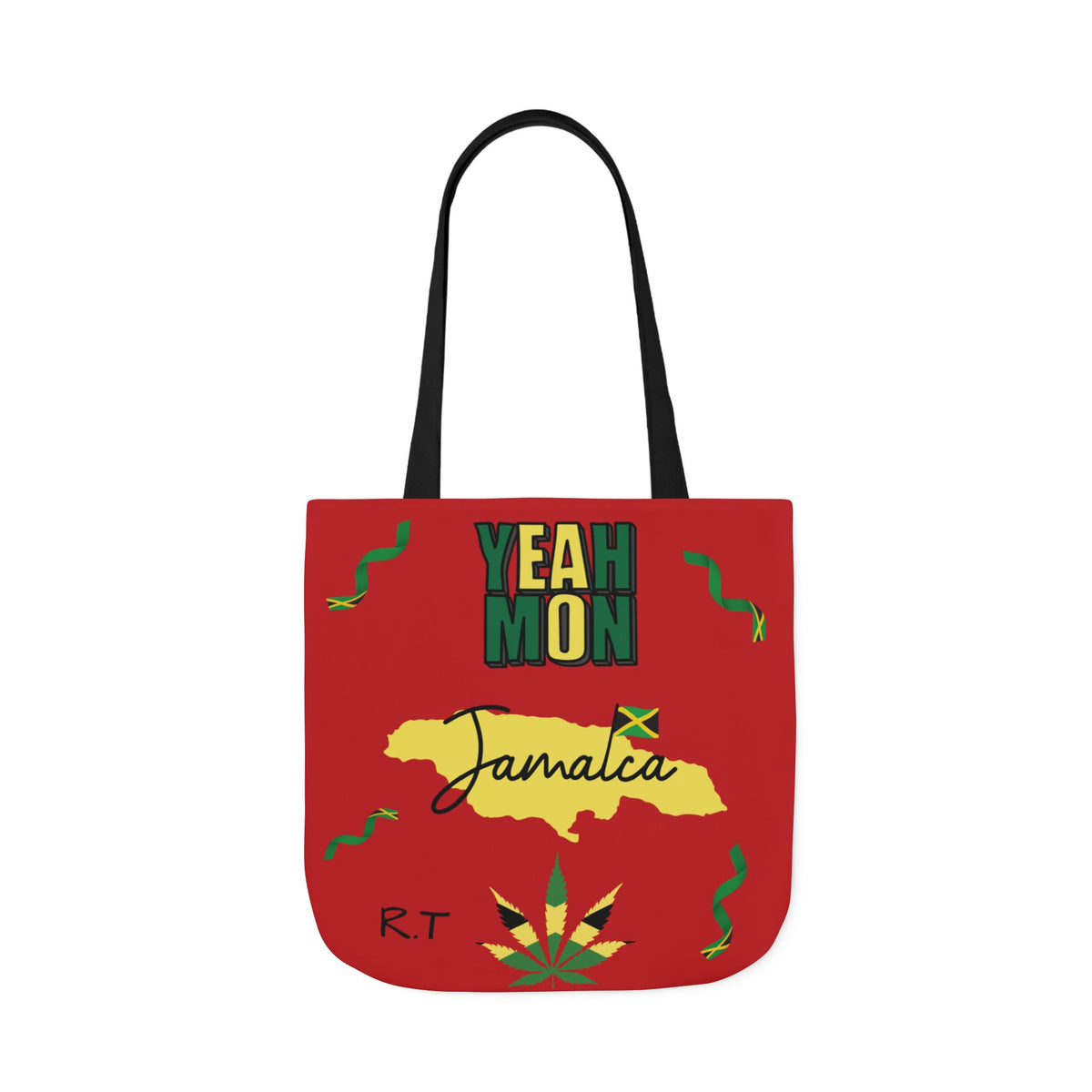Personalized D.O.B & Initial Jamaica Theme Canvas Tote Bag