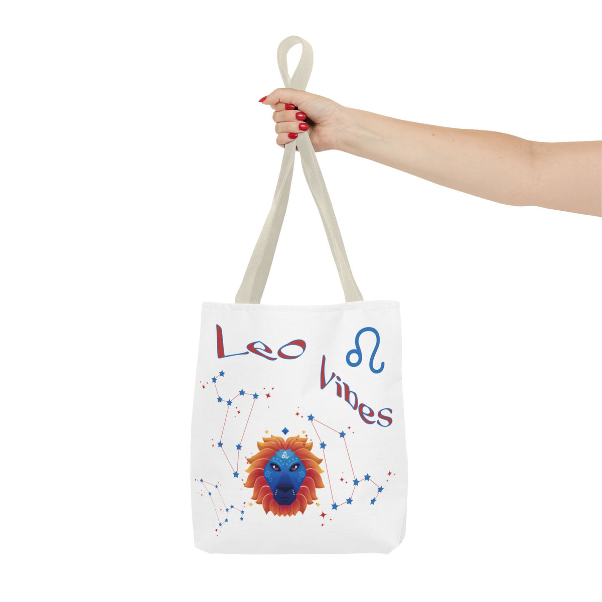 Personalized Year & Initial, Leo Vibes Zodiac White Tote Bag