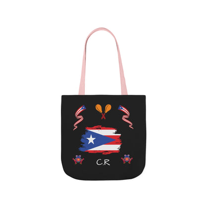 Puerto Rico Pride Canvas Tote Bag — Personalized with initial and D.O.D