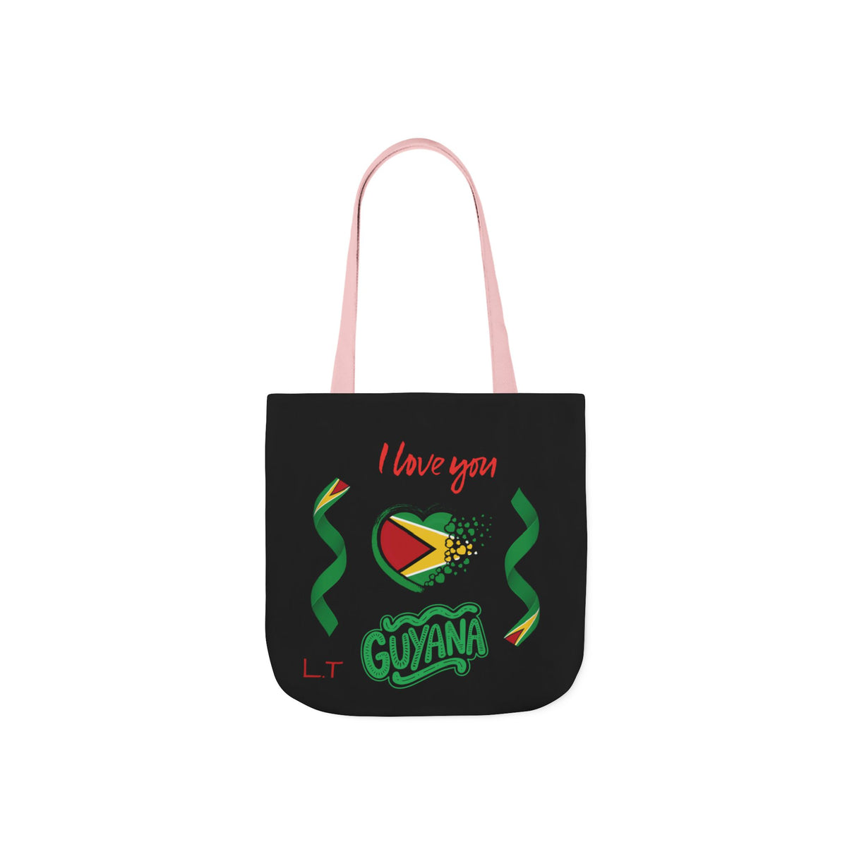 Personalized D.O.B and initial Love You Guyana Canvas Tote Bag
