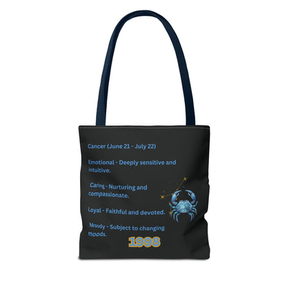 Black Zodiac Cancer Tote Bag