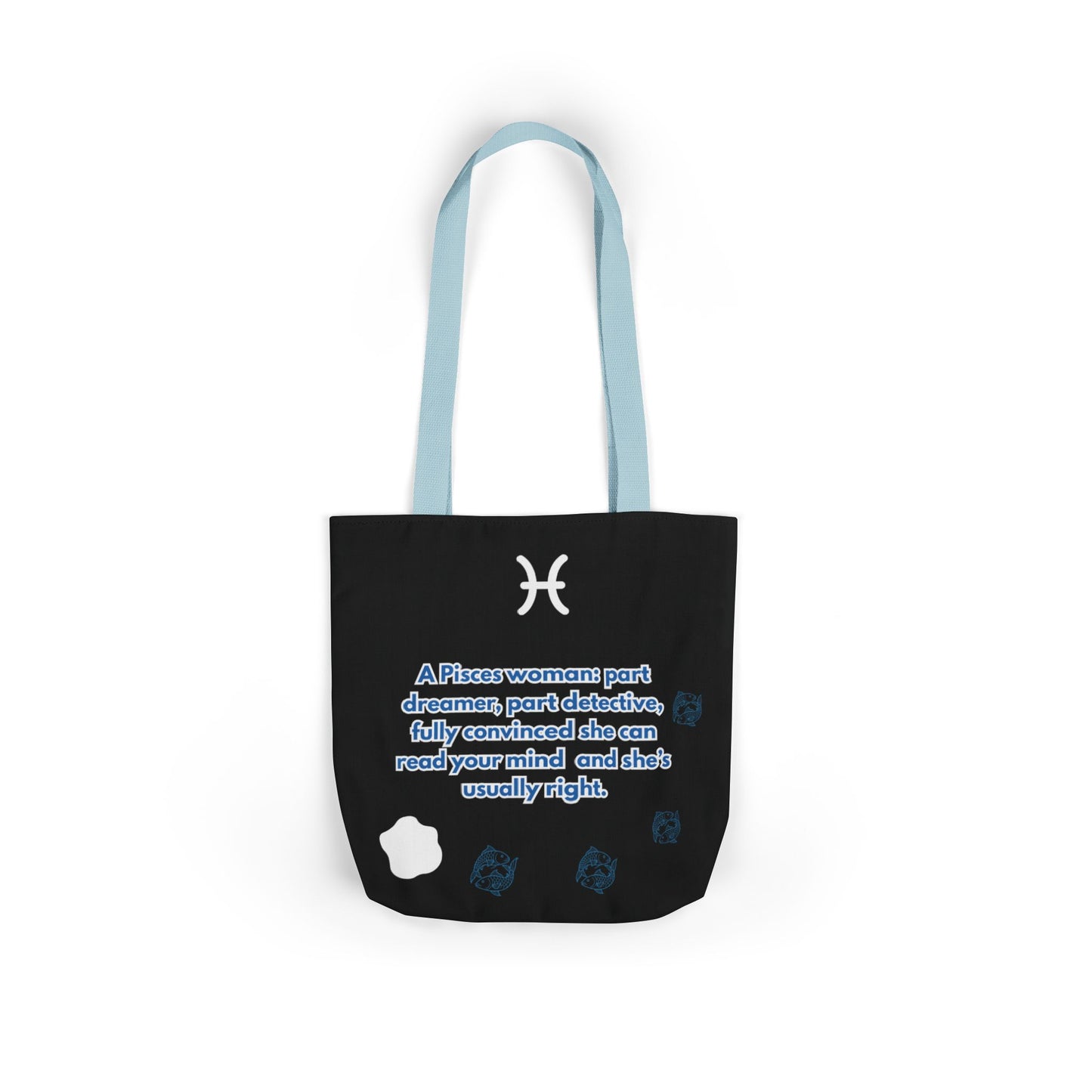 Personalized Zodiac D.O.B. Black Canvas Tote Bag