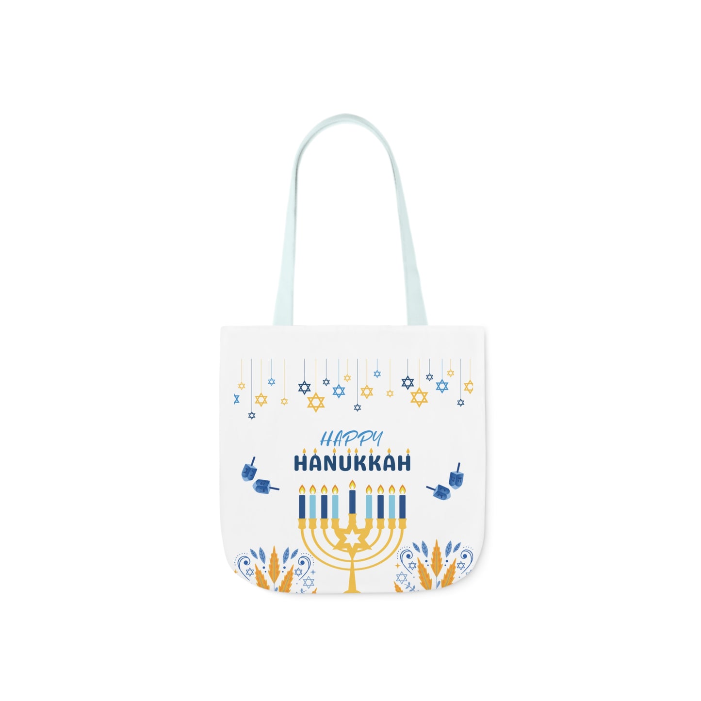 Blue and White Hanukkah Canvas Tote Bag