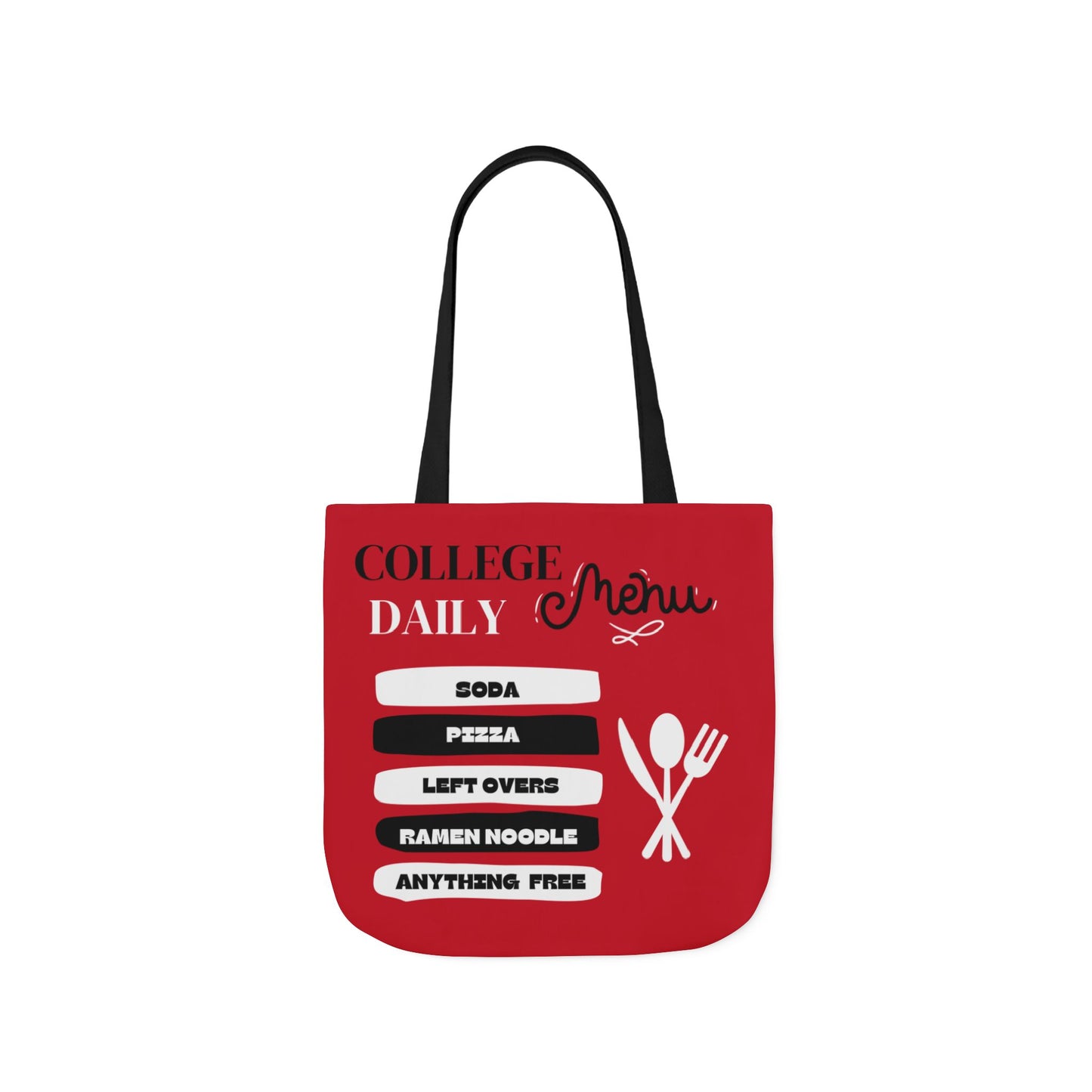 Funny Student Red Canvas Tote Bag
