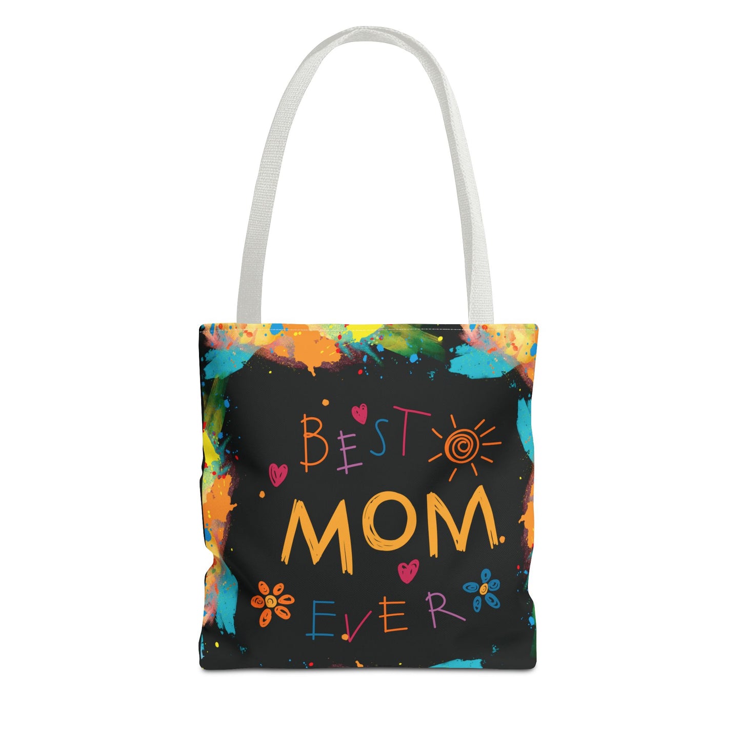 Mom Black Graphic Canvas Tote Bag
