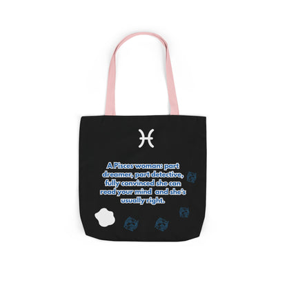 Personalized Zodiac D.O.B. Black Canvas Tote Bag