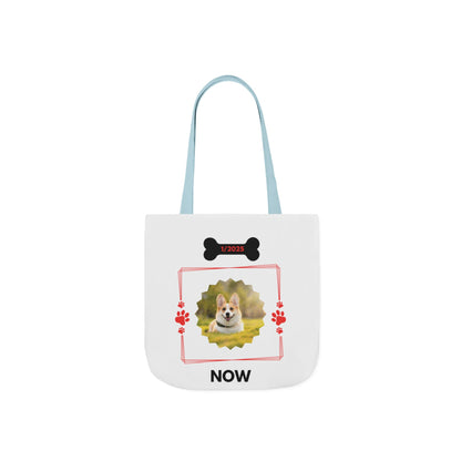 Personalized Dog Before and Now Photos White Canvas Tote Bag