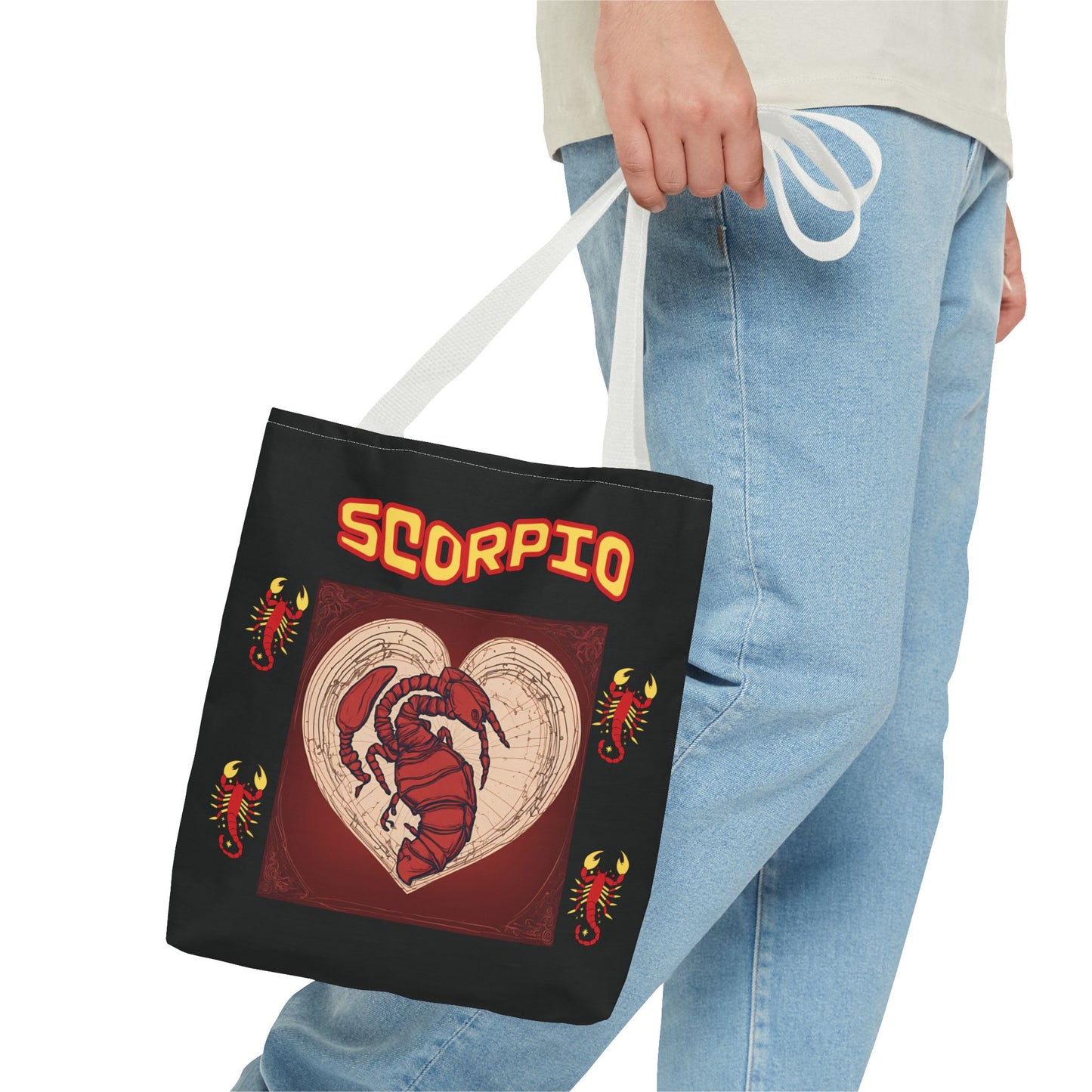 Black Zodiac Scorpio Tote Bag