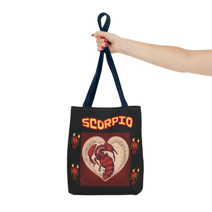 Black Zodiac Scorpio Tote Bag