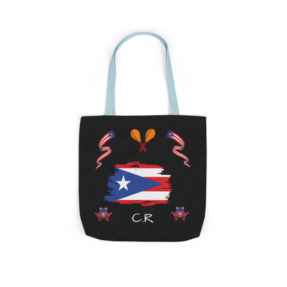 Puerto Rico Pride Canvas Tote Bag — Personalized with initial and D.O.D