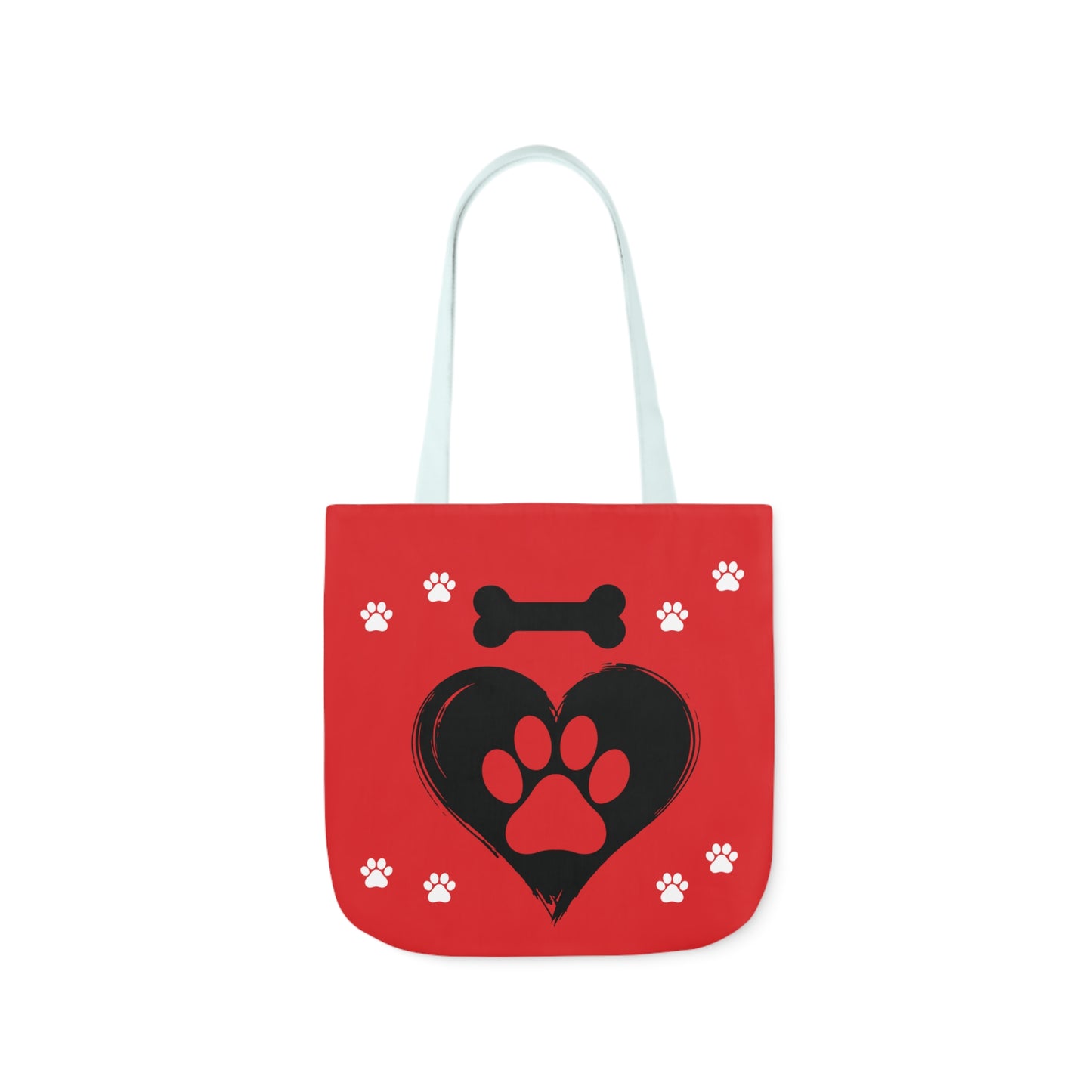 Red and Black Personalized Dog Canvas Tote Bag