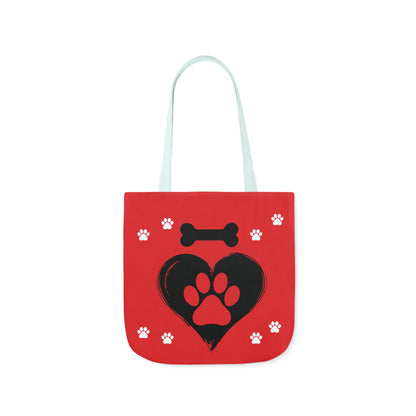 Red and Black Personalized Dog Canvas Tote Bag