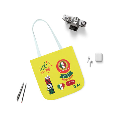 Personalized Mexican Theme Black Canvas Tote Bag