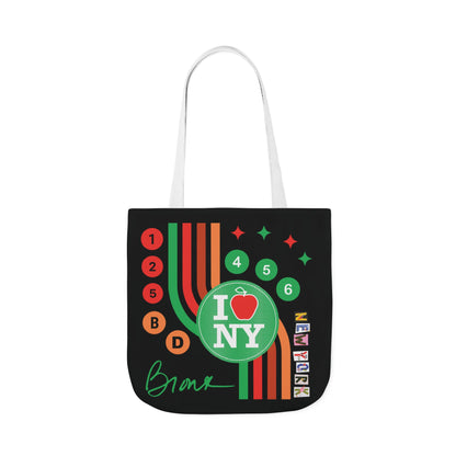 Personalized initial NY Retro Subway Canvas Tote — Colorful Graphic Market Bag