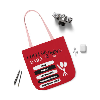 Funny Student Red Canvas Tote Bag