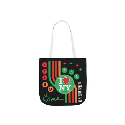 Personalized initial NY Retro Subway Canvas Tote — Colorful Graphic Market Bag