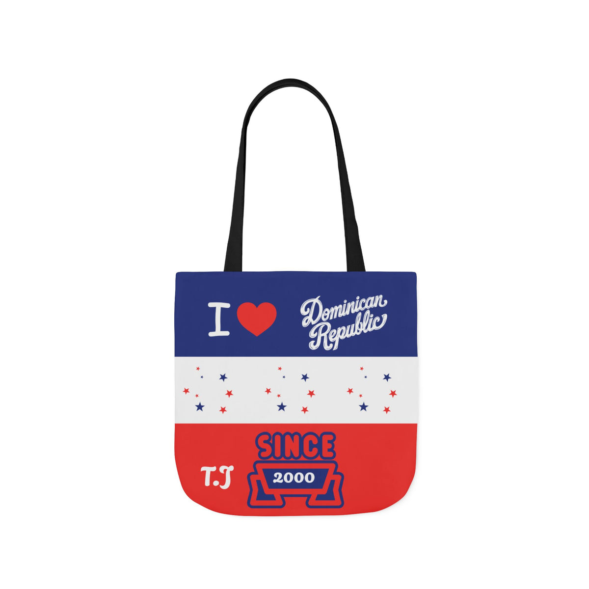 Personalized D.O.B & intinial,Dominican Republic Heart Canvas Tote —
