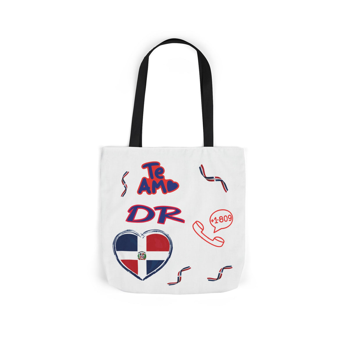 Personalized D.O.B & intinial,Dominican Republic Heart Canvas Tote —
