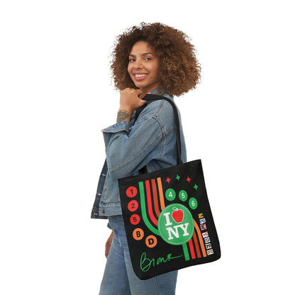 Personalized initial NY Retro Subway Canvas Tote — Colorful Graphic Market Bag
