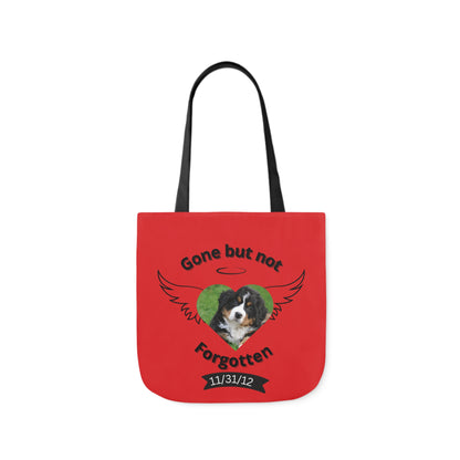 Red and Black Personalized Dog Memorial Tote Bag