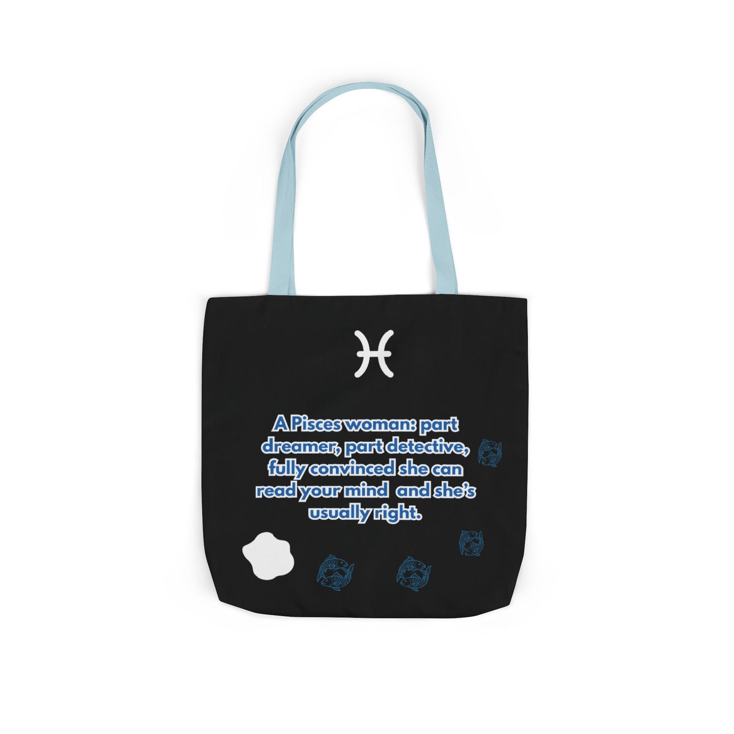 Personalized Zodiac D.O.B. Black Canvas Tote Bag