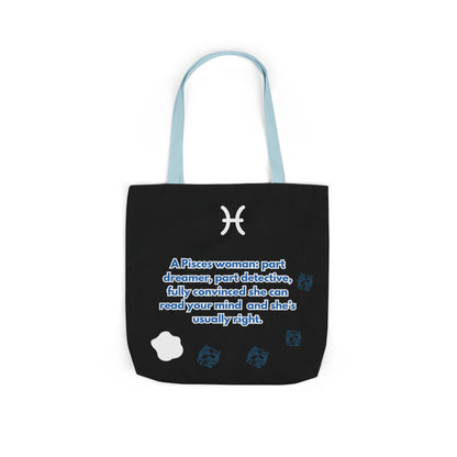 Personalized Zodiac D.O.B. Black Canvas Tote Bag