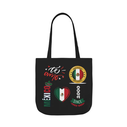 Personalized D.O.B and initial Viva México Flag Canvas Tote  Reusable Bag