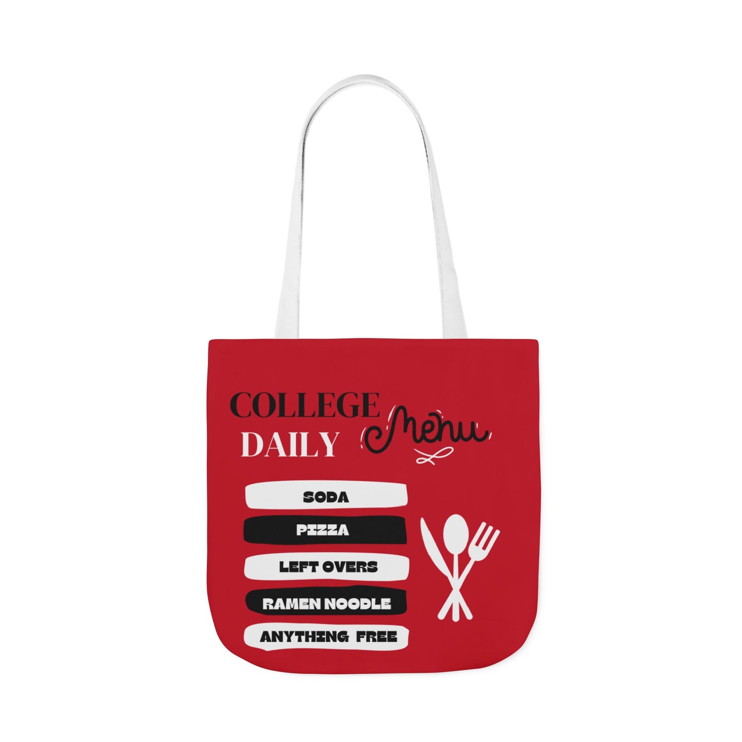 Funny Student Red Canvas Tote Bag