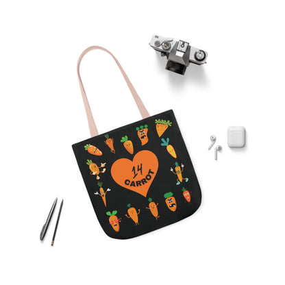 Carrot theme Canvas Tote Bag, 5-Color Straps