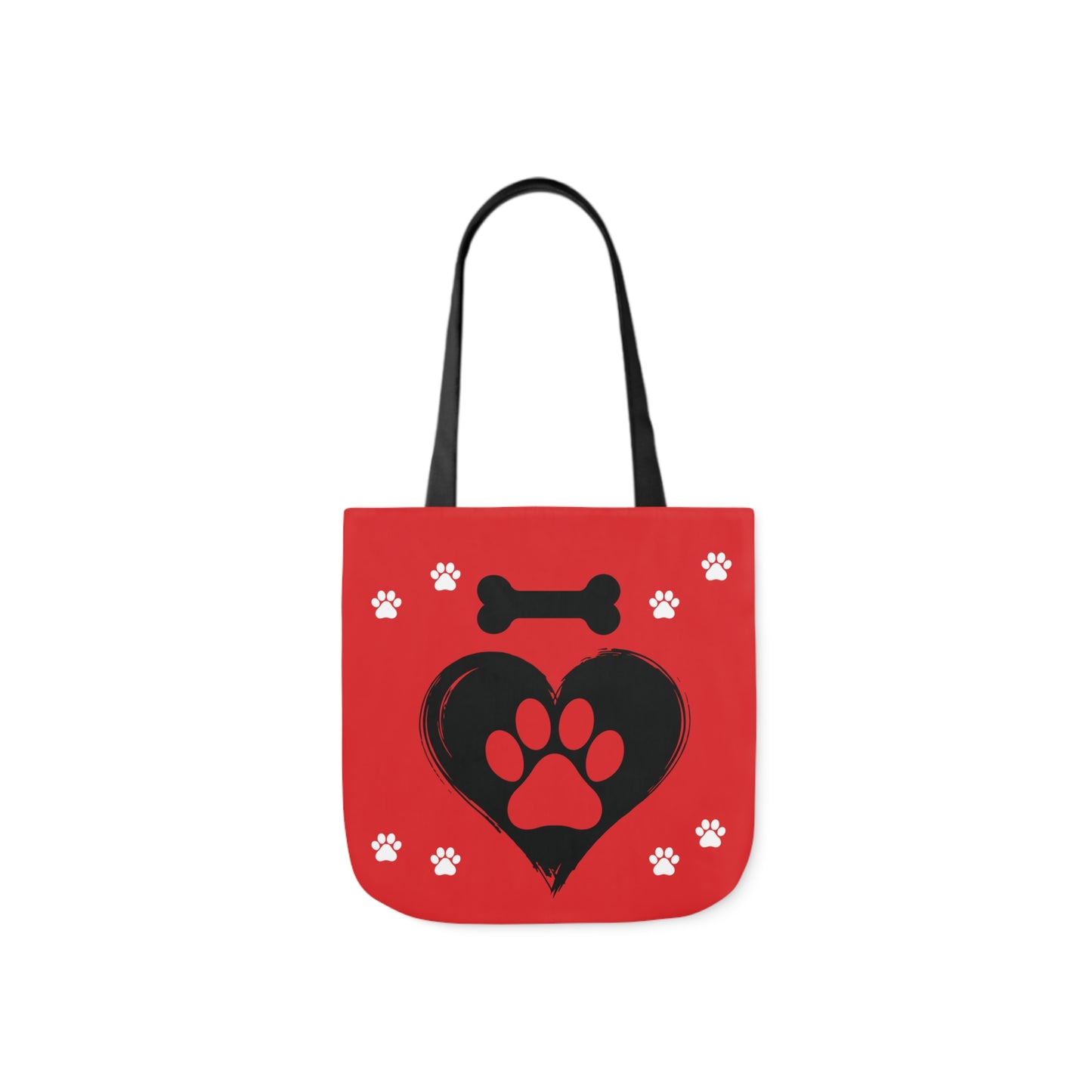 Red and Black Personalized Dog Canvas Tote Bag