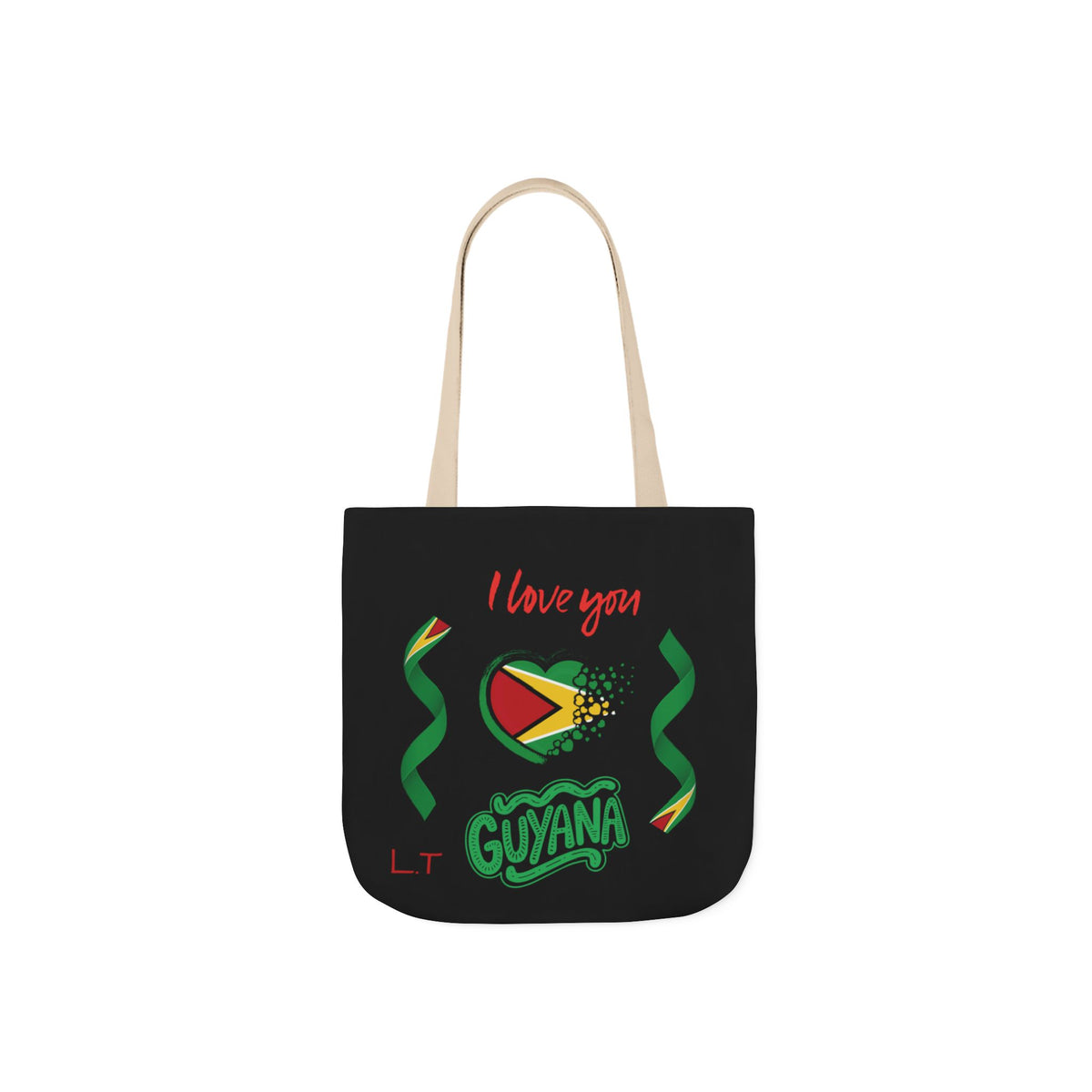 Personalized D.O.B and initial Love You Guyana Canvas Tote Bag