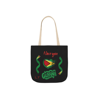 Personalized D.O.B and initial Love You Guyana Canvas Tote Bag