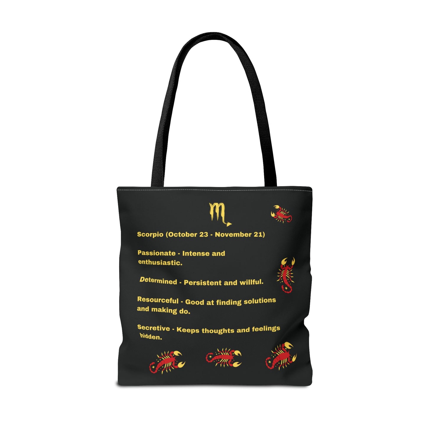 Black Zodiac Scorpio Tote Bag