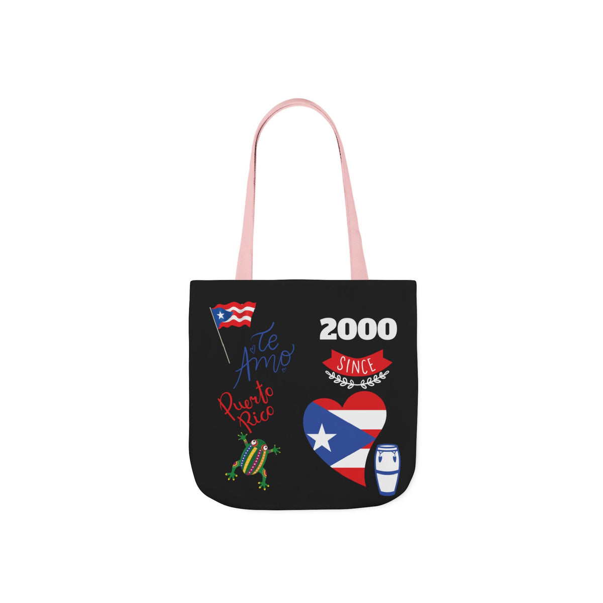 Puerto Rico Pride Canvas Tote Bag — Personalized with initial and D.O.D