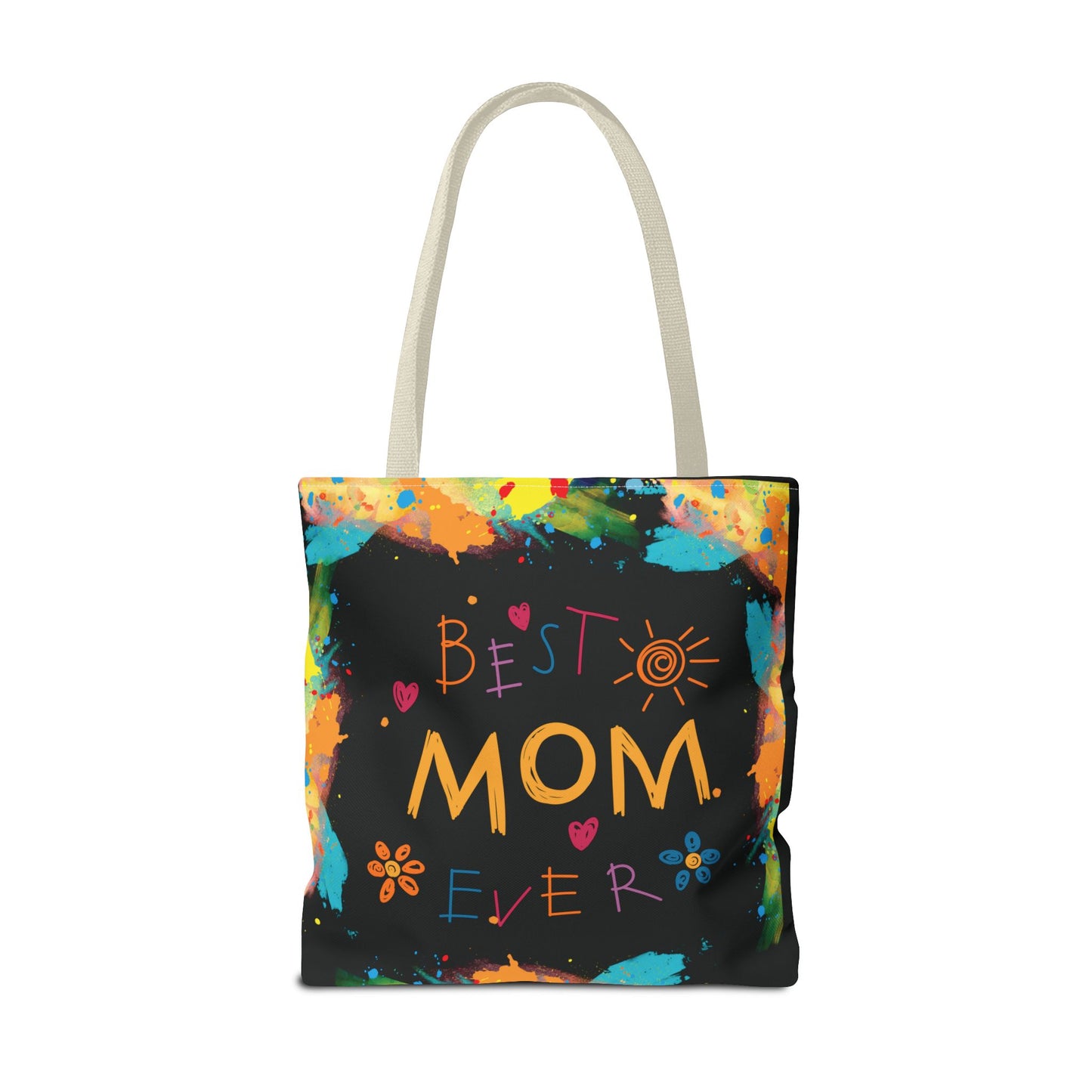 Mom Black Graphic Canvas Tote Bag