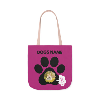 Pink Personalized Dog Canvas Tote Bag