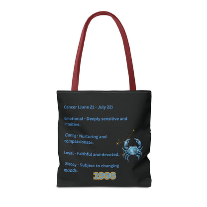 Black Zodiac Cancer Tote Bag