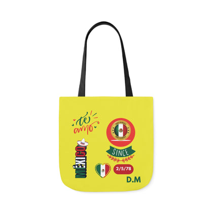 Personalized Mexican Theme Black Canvas Tote Bag