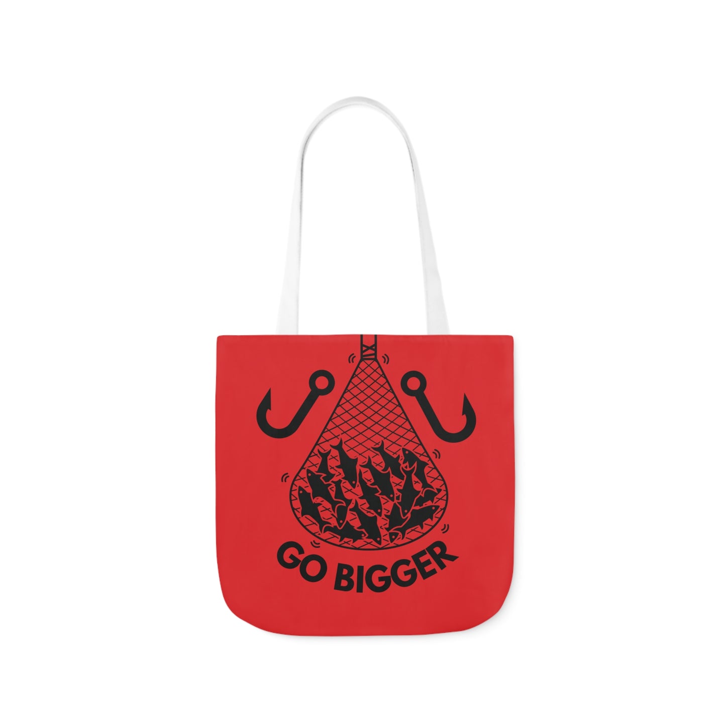 Fishing Canvas Red Tote Bag