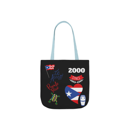 Puerto Rico Pride Canvas Tote Bag — Personalized with initial and D.O.D