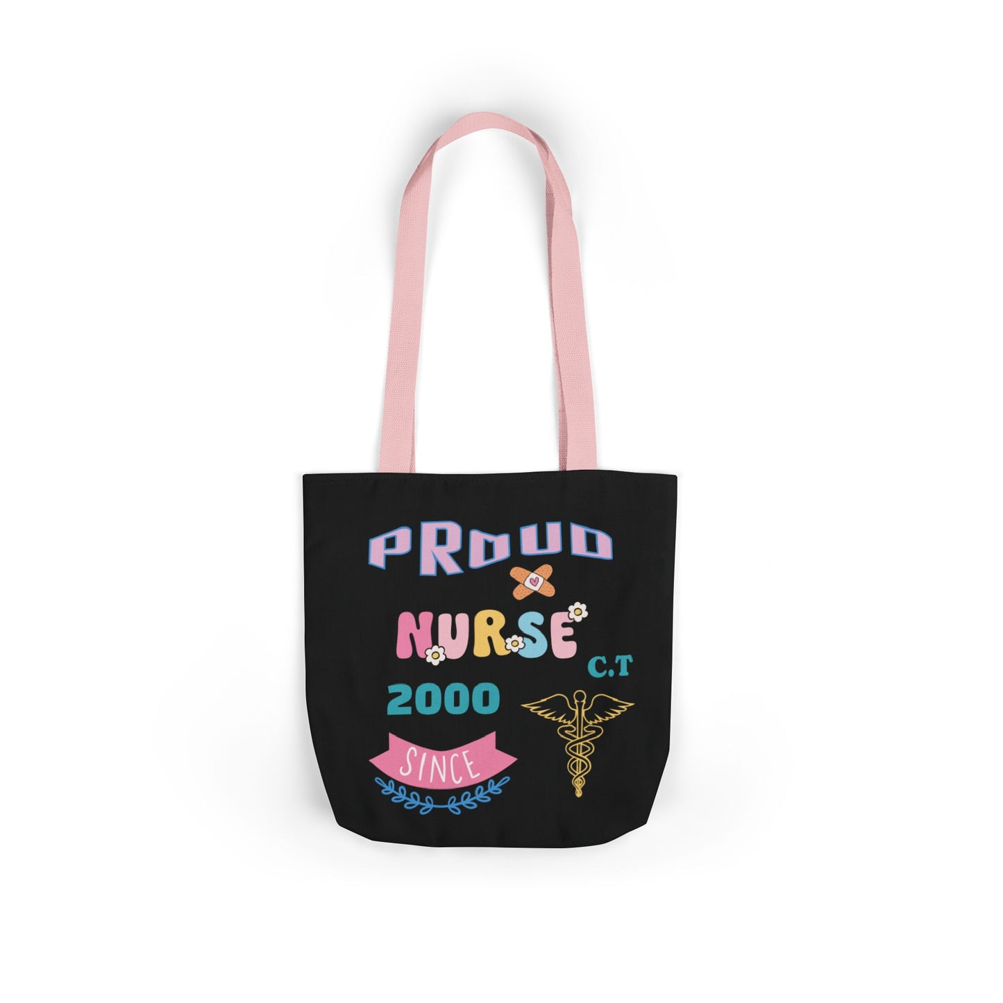 Personalized Nurse Initial Canvas Tote Bag — Custom Initial & Year Started as Nurse