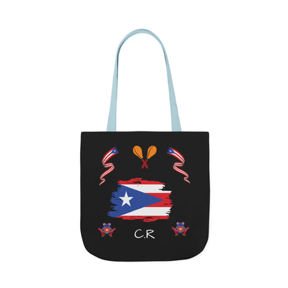 Puerto Rico Pride Canvas Tote Bag — Personalized with initial and D.O.D