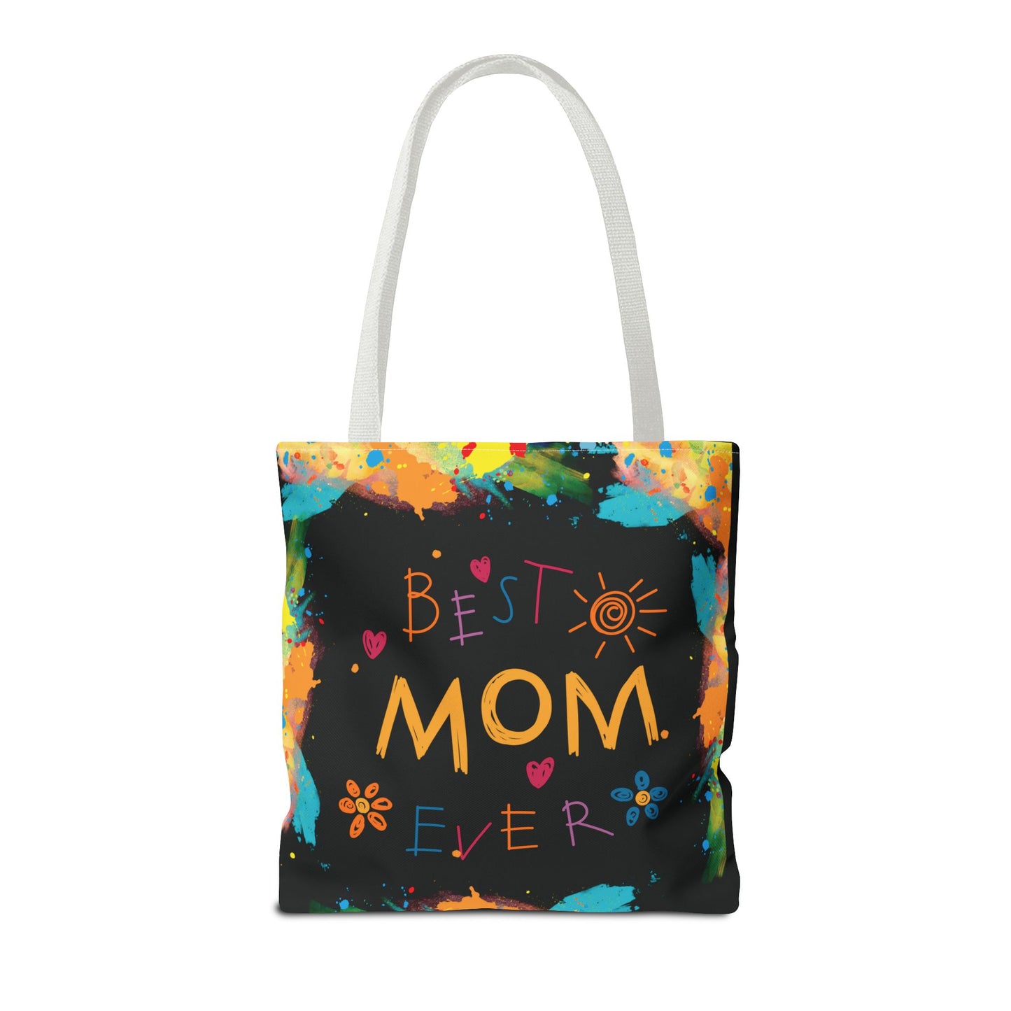 Mom Black Graphic Canvas Tote Bag