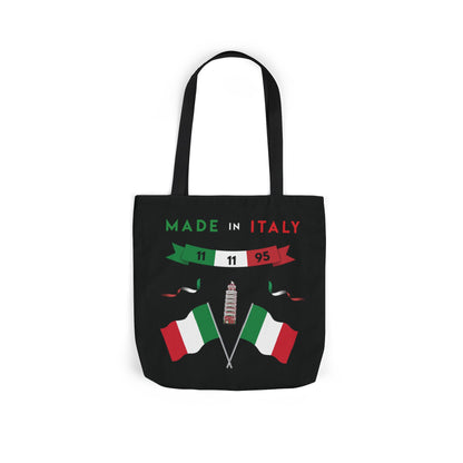 Black Canvas Tote Bag - Italy Theme