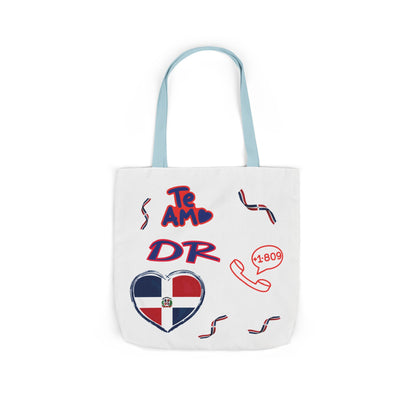 Personalized D.O.B & intinial,Dominican Republic Heart Canvas Tote —