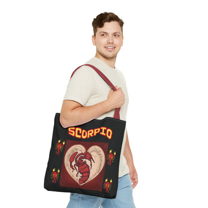 Black Zodiac Scorpio Tote Bag