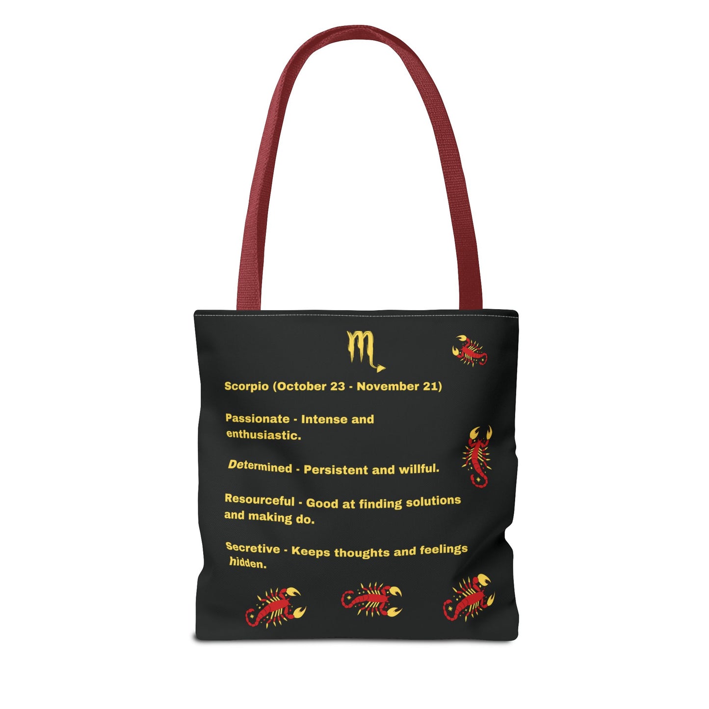 Black Zodiac Scorpio Tote Bag