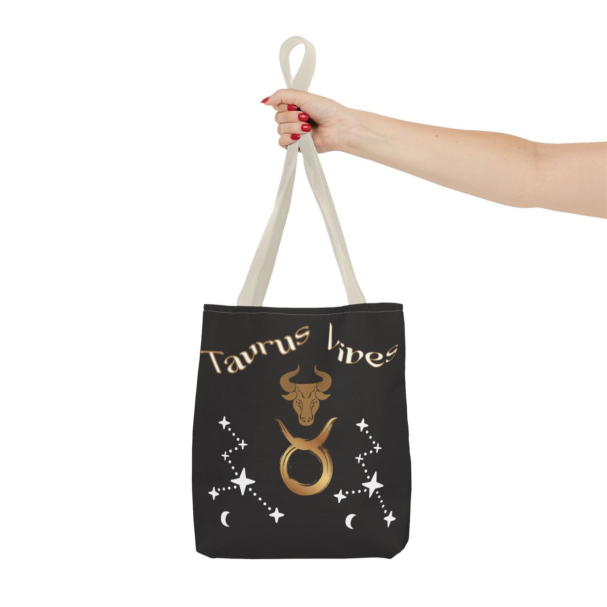 Personalized Taurus Vibes' Zodiac Canvas Tote Bag with Birth Year & Initials