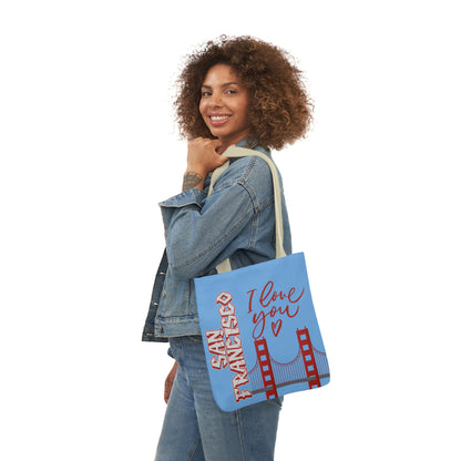 Canvas Tote Bag, San Francisco Light Blue